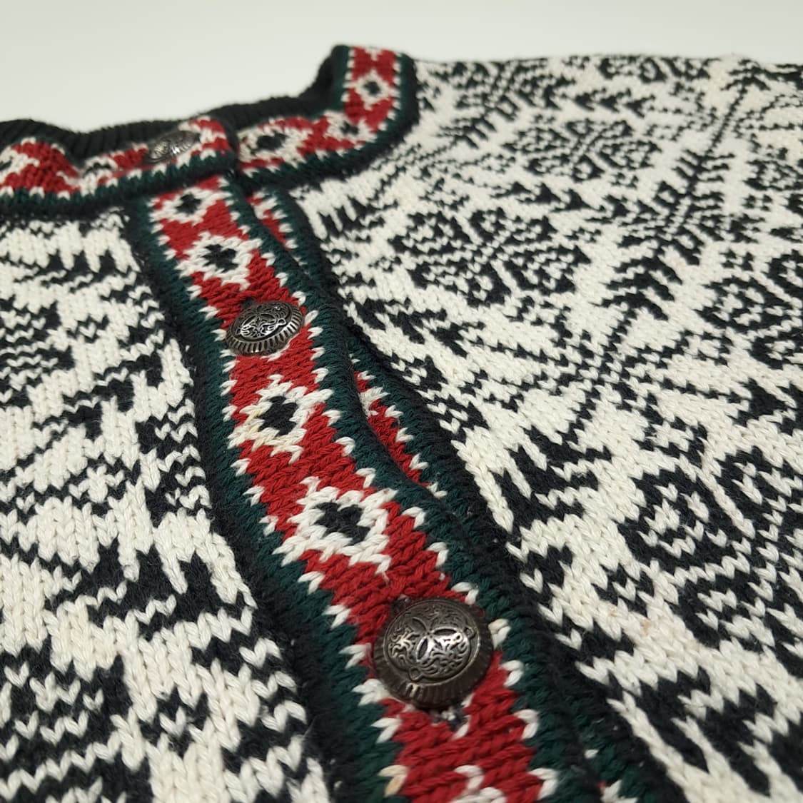 CL036 L 엘엘빈 빈티지 노르딕 페어아일 코튼 가디건 상품이미지4