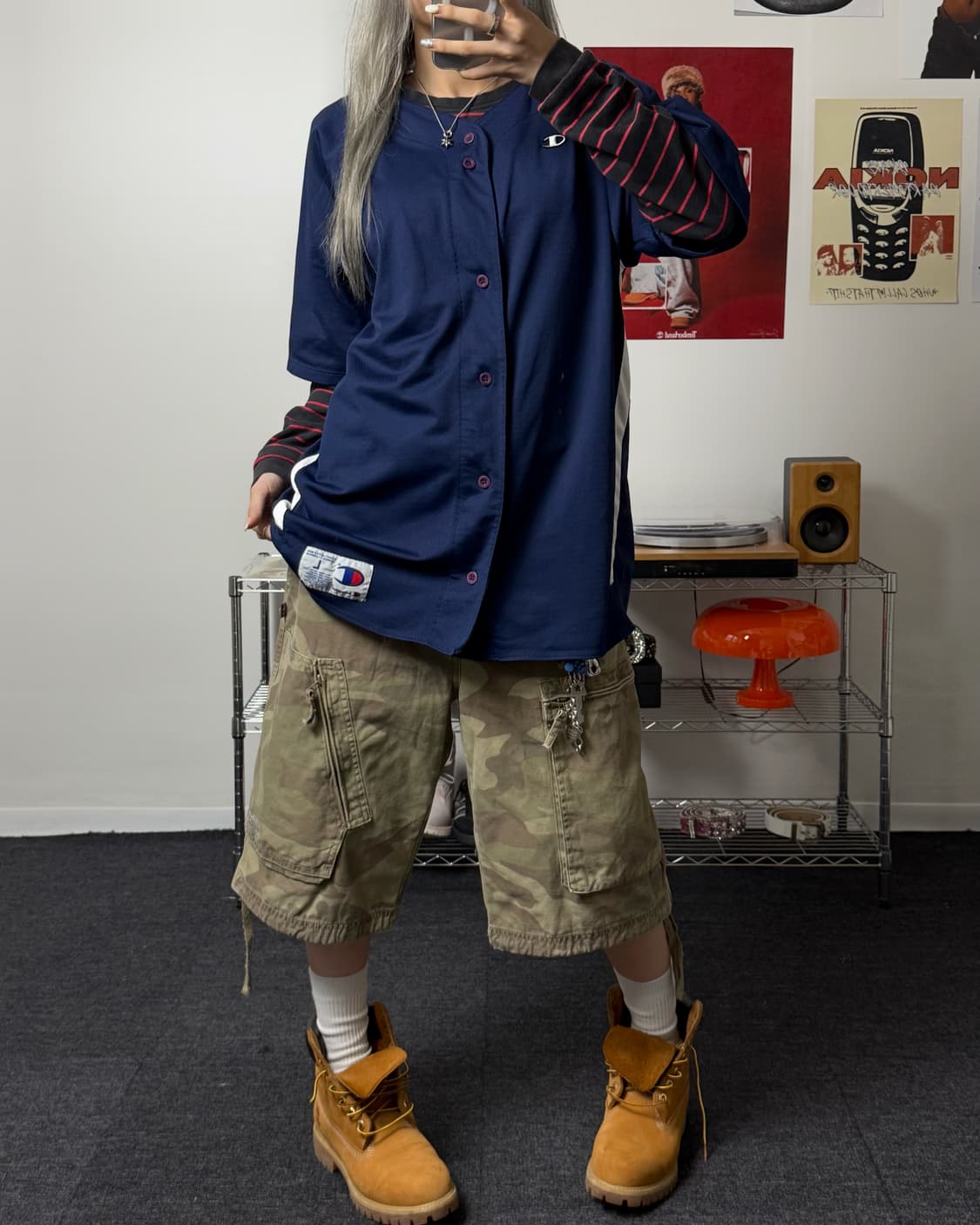 챔피온 00s 베이스볼 네이비 져지 상품이미지3