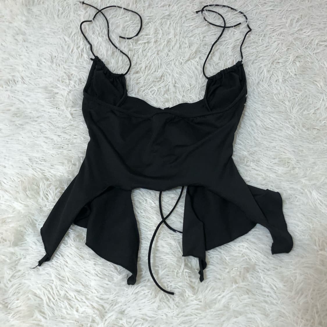 빈티지 블랙 셔링 나시 탑 상품이미지4