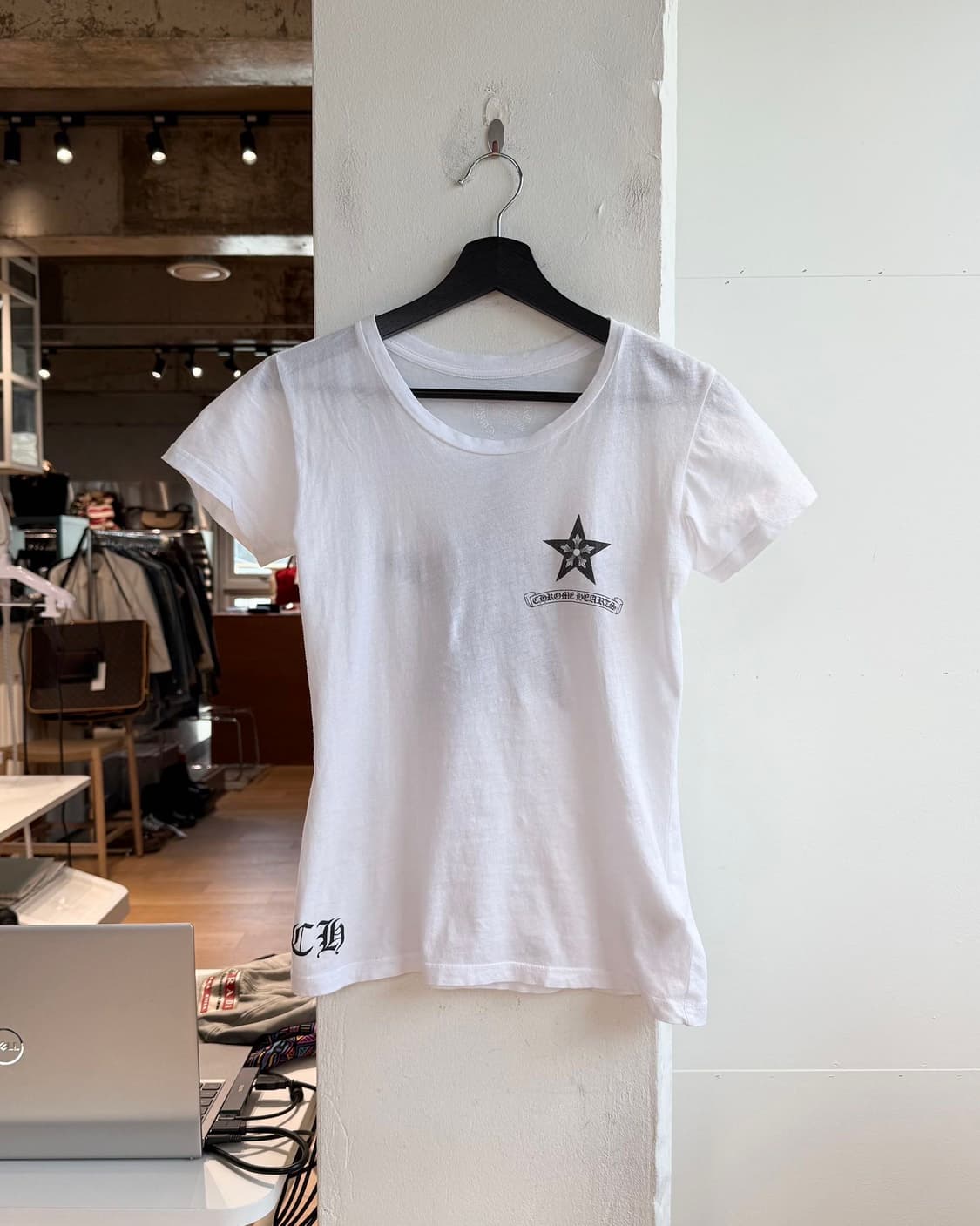 크롬하츠 화이트 스타포인트 로고 하프티  상품이미지2