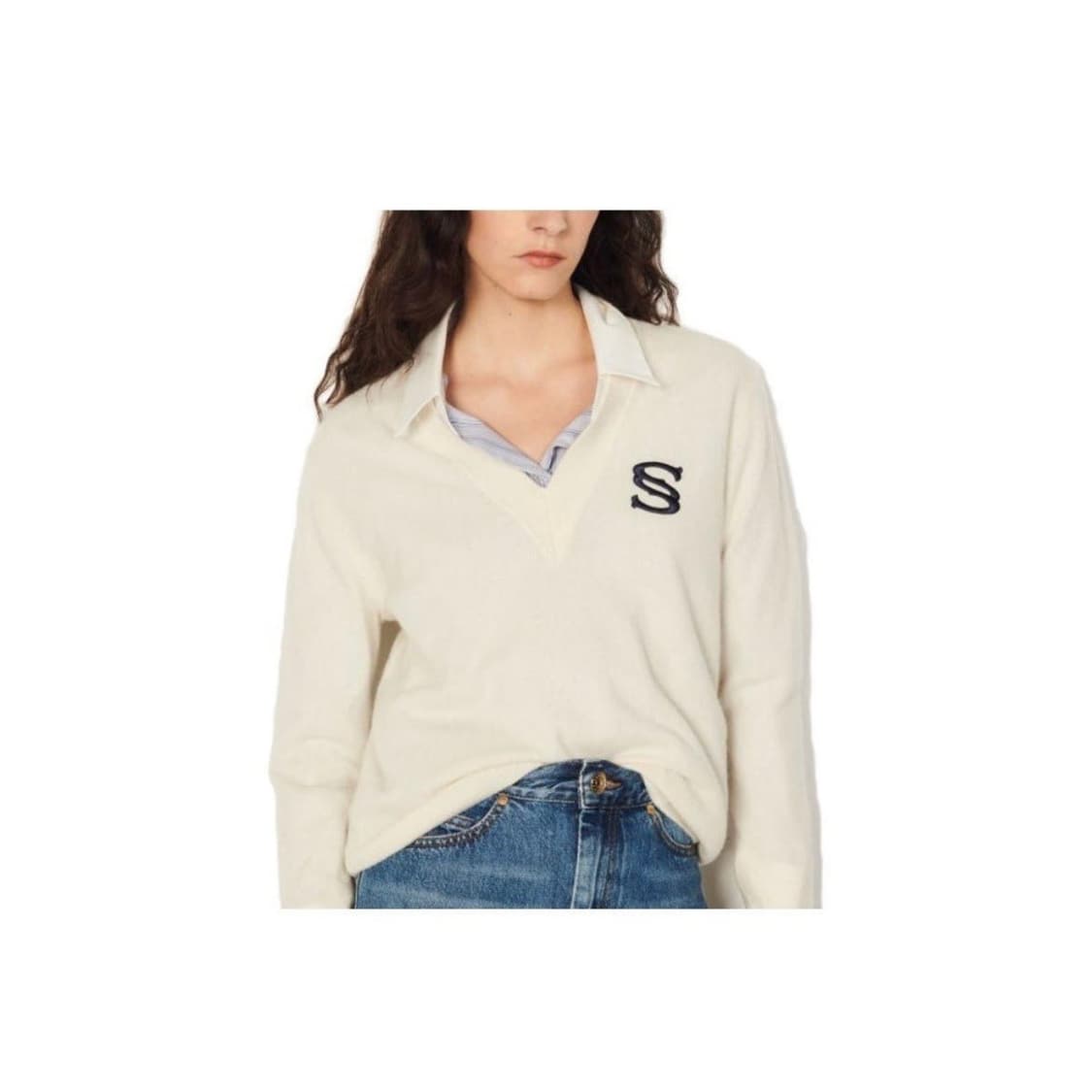 산드로 울 캐시미어 브이넥 니트 상품이미지2