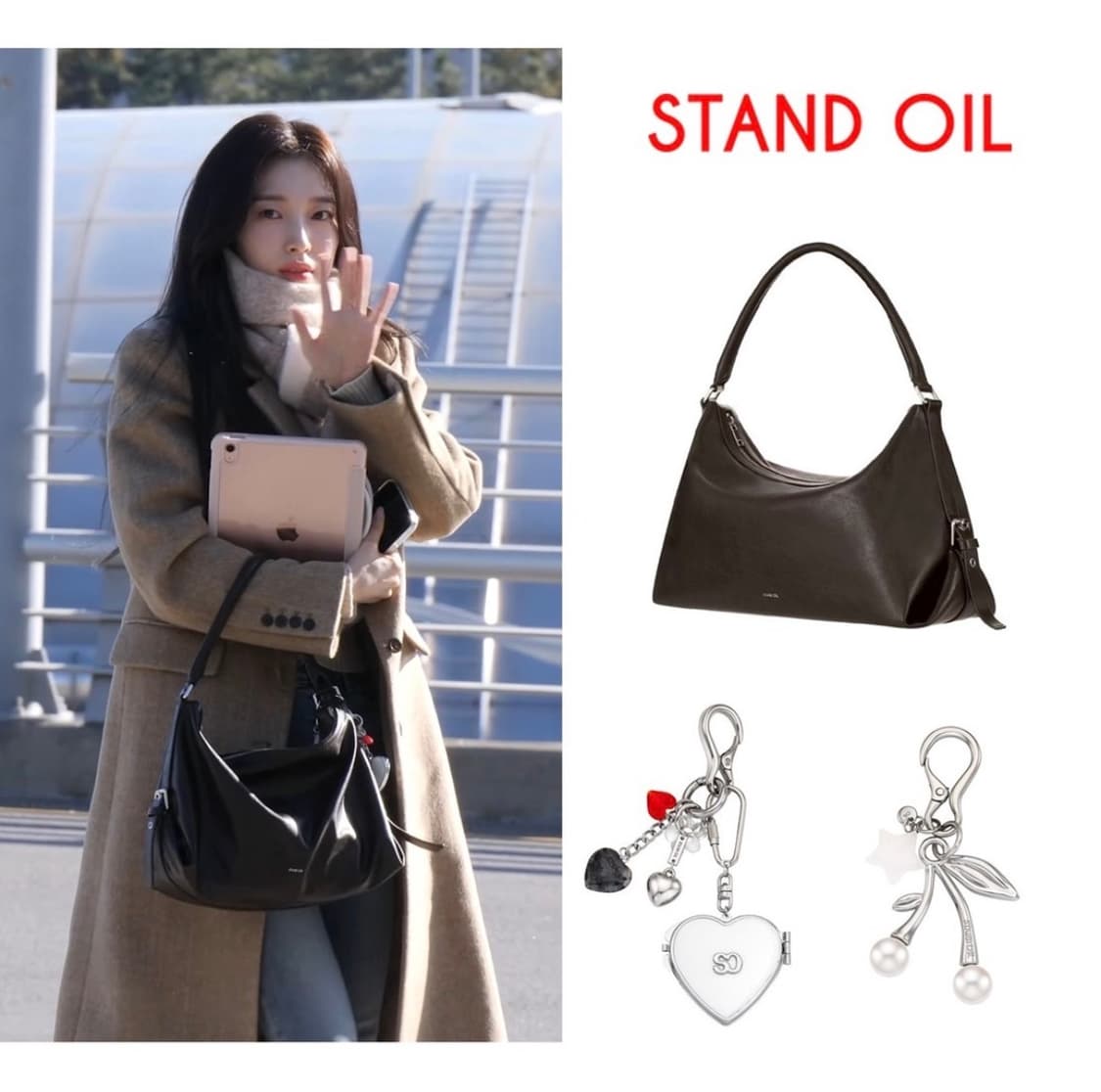 [오마이걸 아린 착용] 스탠드오일 머쉬백 블랙 새상품 상품이미지6