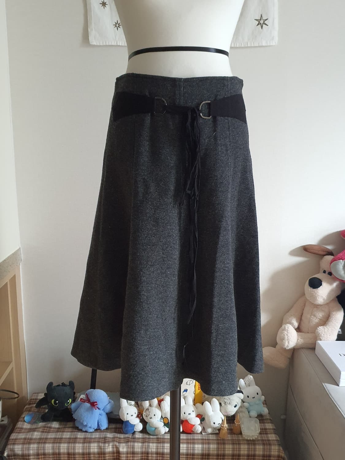 [모리걸] 모직 A라인 스커트 그레이 상품이미지1