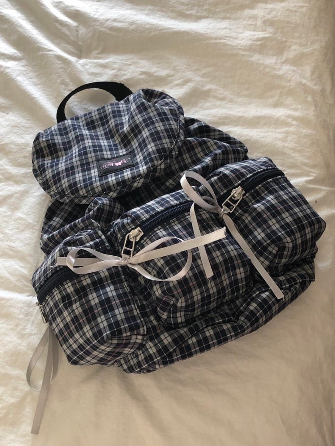 페넥 백팩 가방 BERRY POCKET BACKPACK 체크그레이 상품이미지2