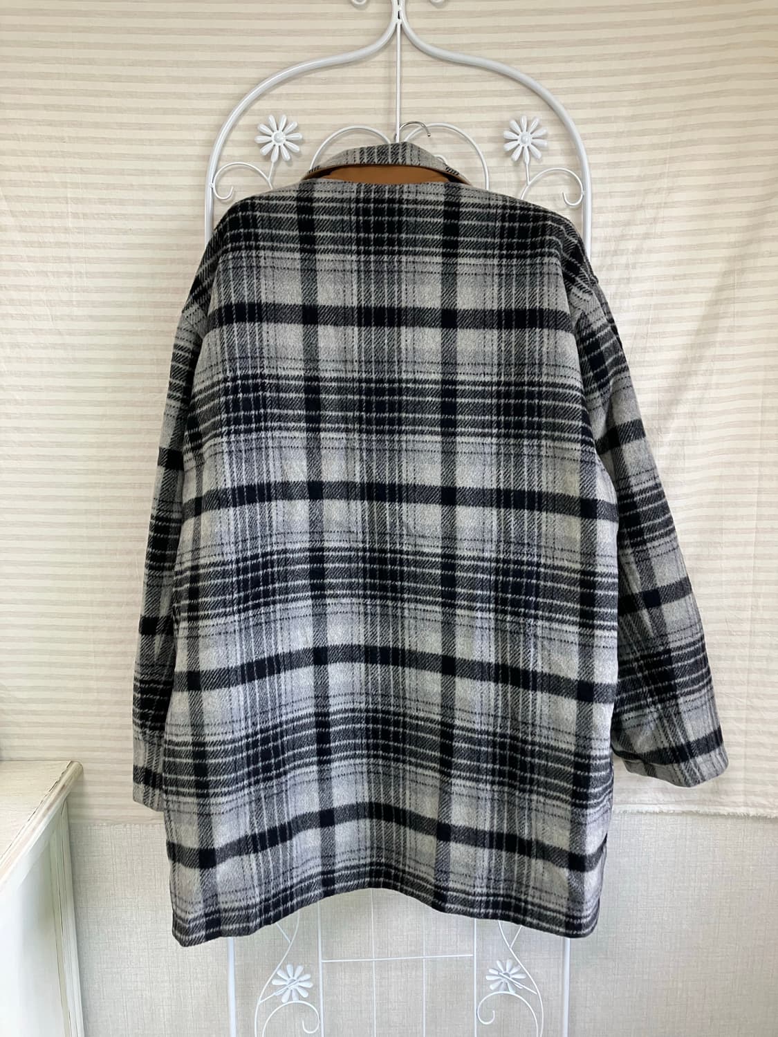 빈티지 블랙 채크 리버시블 코트 y2k 스트릿 갸루 펑키 일본빈티지506 상품이미지2