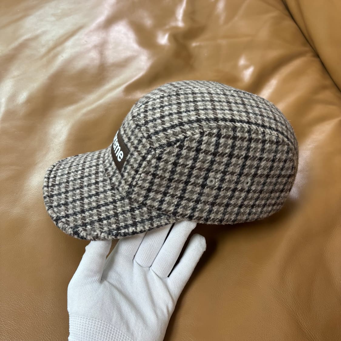 슈프림 캠프캡 모자 박스로고 23fw 하운드투스 탄 상품이미지5