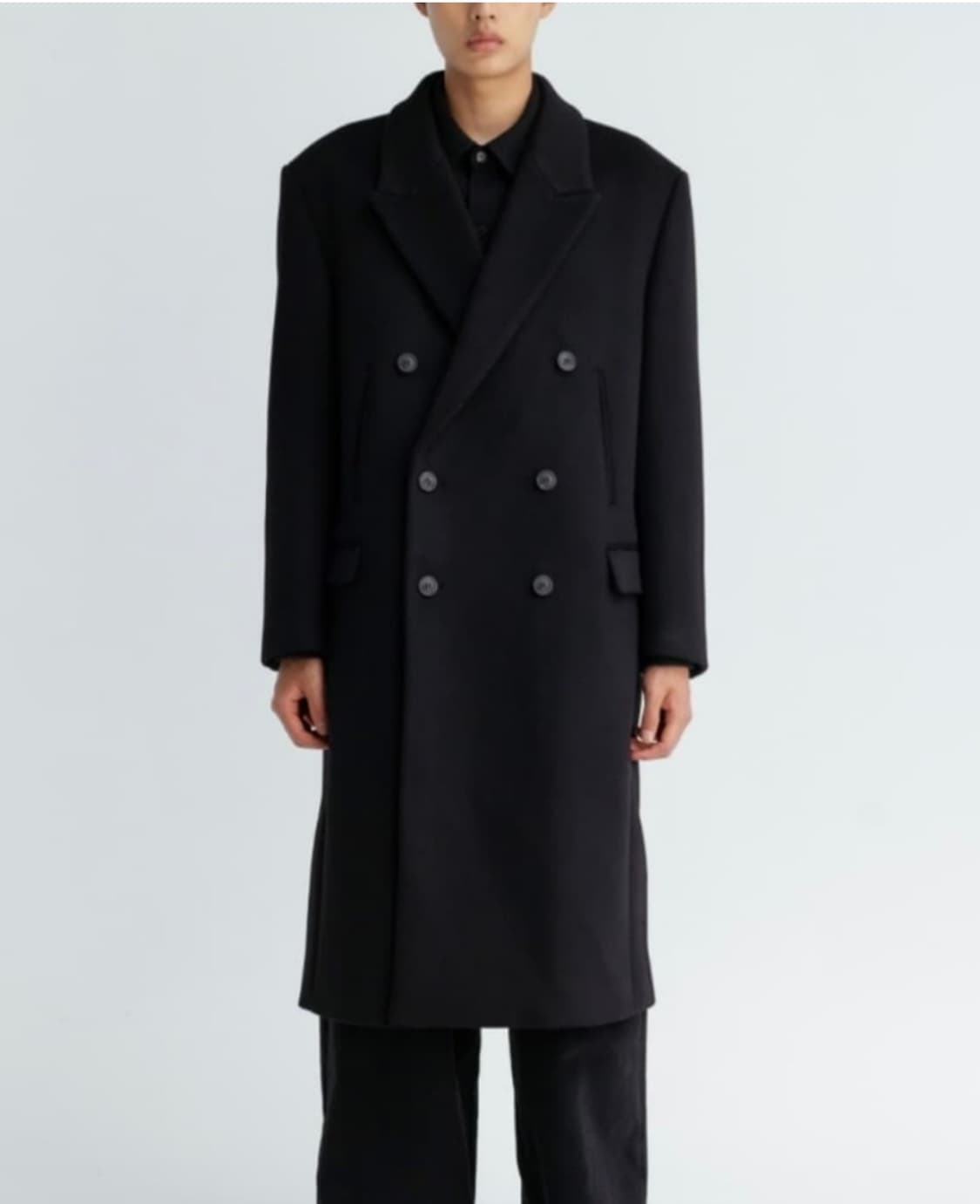 EQL 포켓 더블 브레스티드 코트 블랙(XL) 상품이미지1