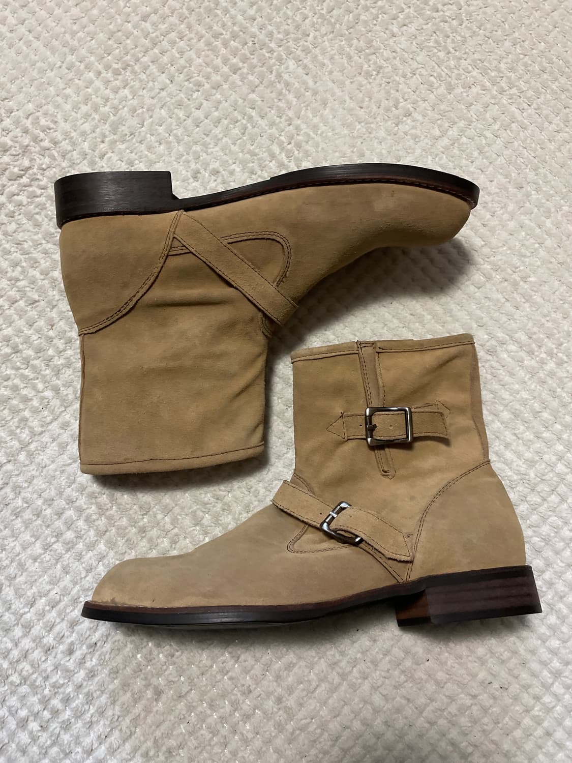 HOWLING 하울링 웨스턴 무드 스웨이드 마스터 엔지니어드 부츠 베이지 상품이미지5