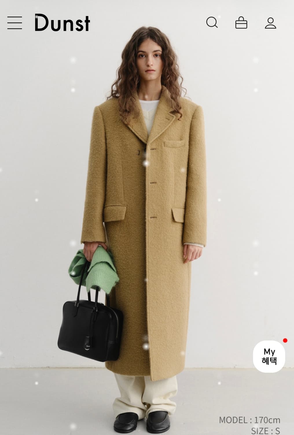 [xs] 던스트 2-WAY 3 BUTTON BOUCLE 카멜 상품이미지1