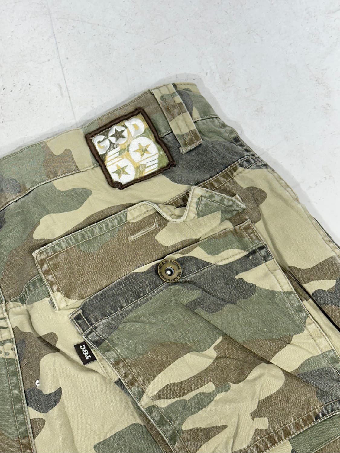 일본 빈티지 베이지 밀리터리 카모 카고 와이드 포켓 디테일 팬츠  상품이미지6