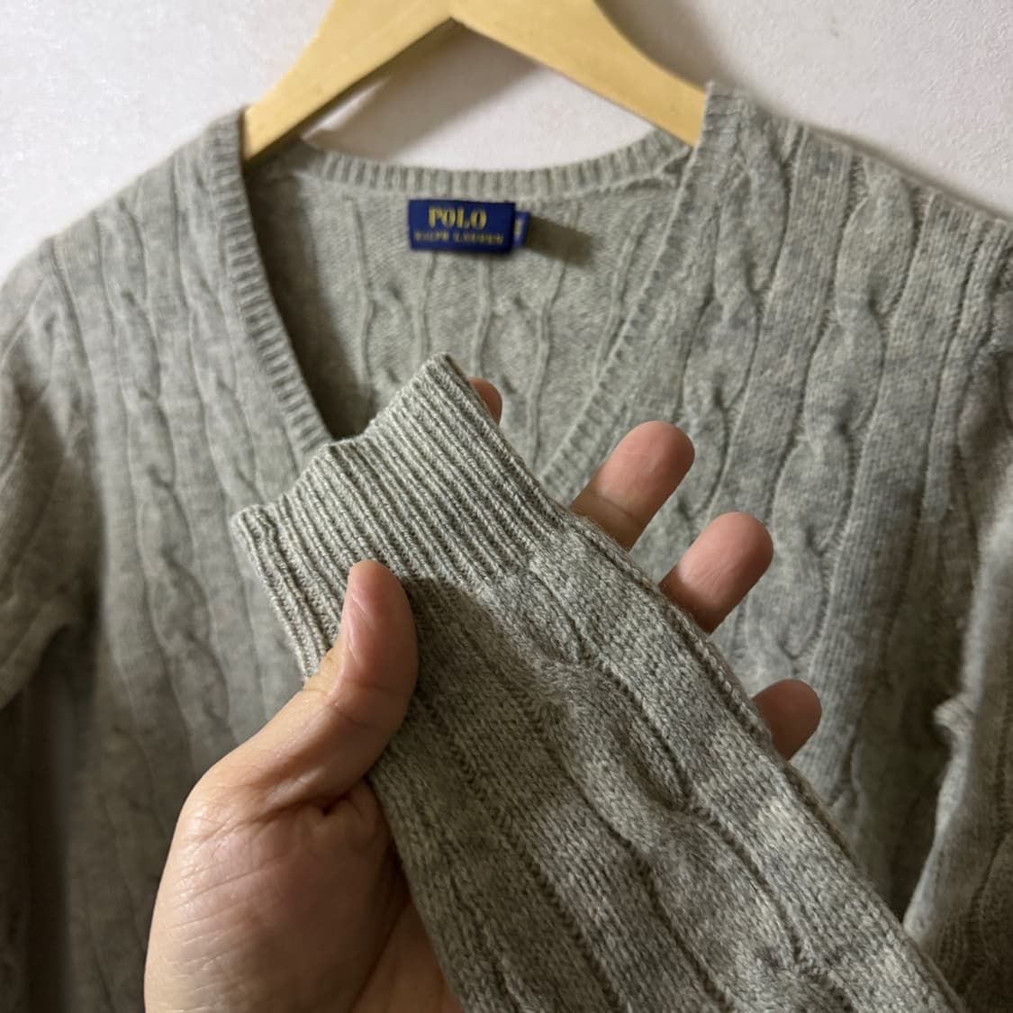 폴로 랄프로렌 메리노울 브이넥 니트 XS(55) 상품이미지4