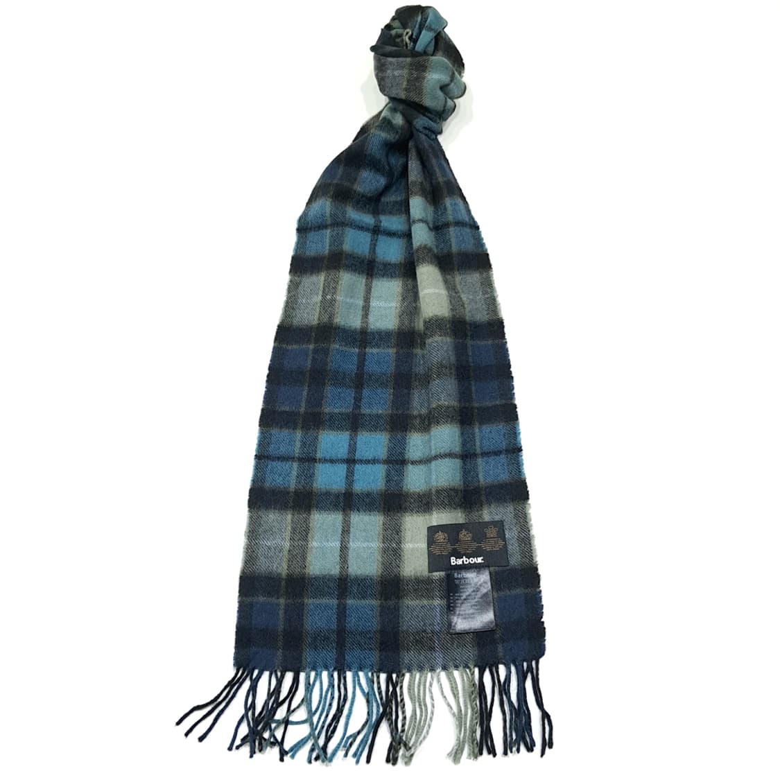 MX632 바버 울캐시미어 타탄체크 네이비 머플러 목도리 상품이미지1