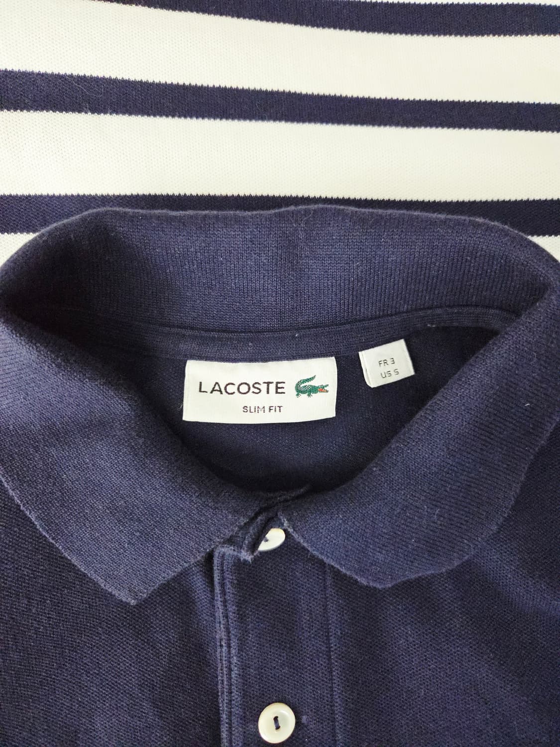 라코스테 슬림핏 스트라이프 반팔 카라티 상품이미지7