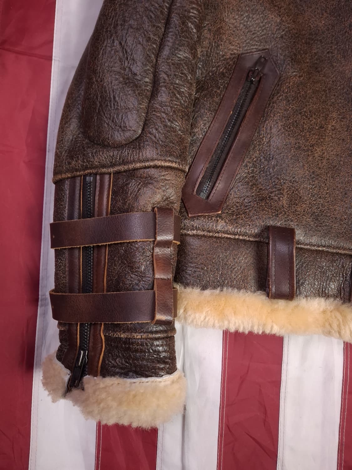 새제품 빈티지 리얼레더 무스탕 상품이미지6