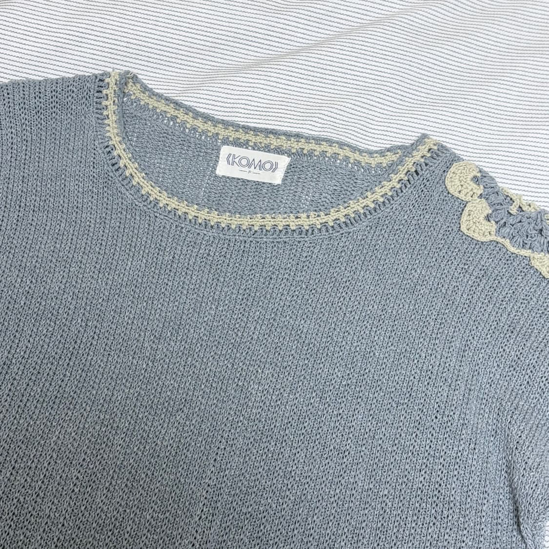 KOMO 모리걸 하구미 크로쉐 니트 상품이미지2