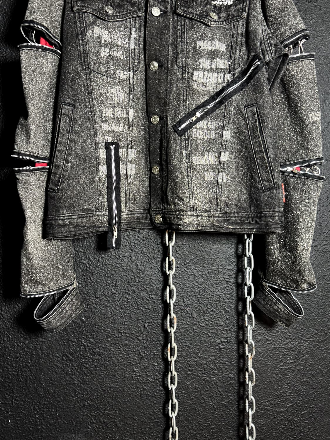 MAD PUNKS – Acid Wash Multi-Zip Denim JK 상품이미지4