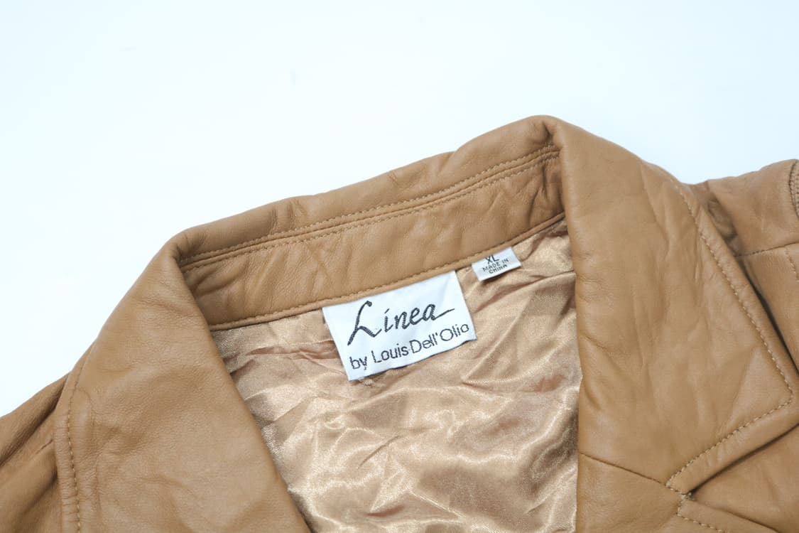 Linea 리네아 빈티지 레더 니트 배색 포켓 자켓 (XL) 상품이미지4