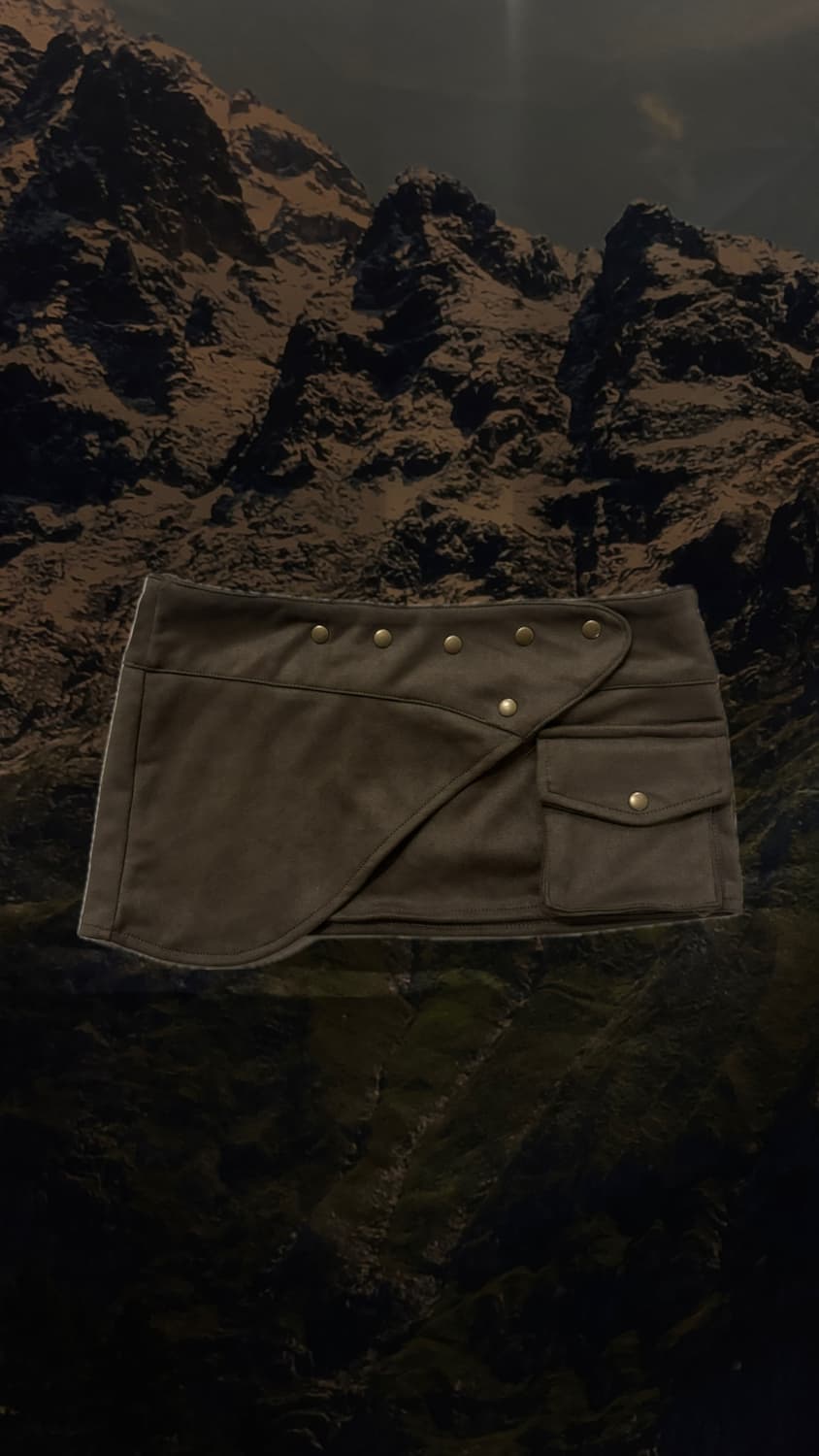 스웨이드 로우웨스트 마이크로 랩스커트 빈티지 상품이미지1