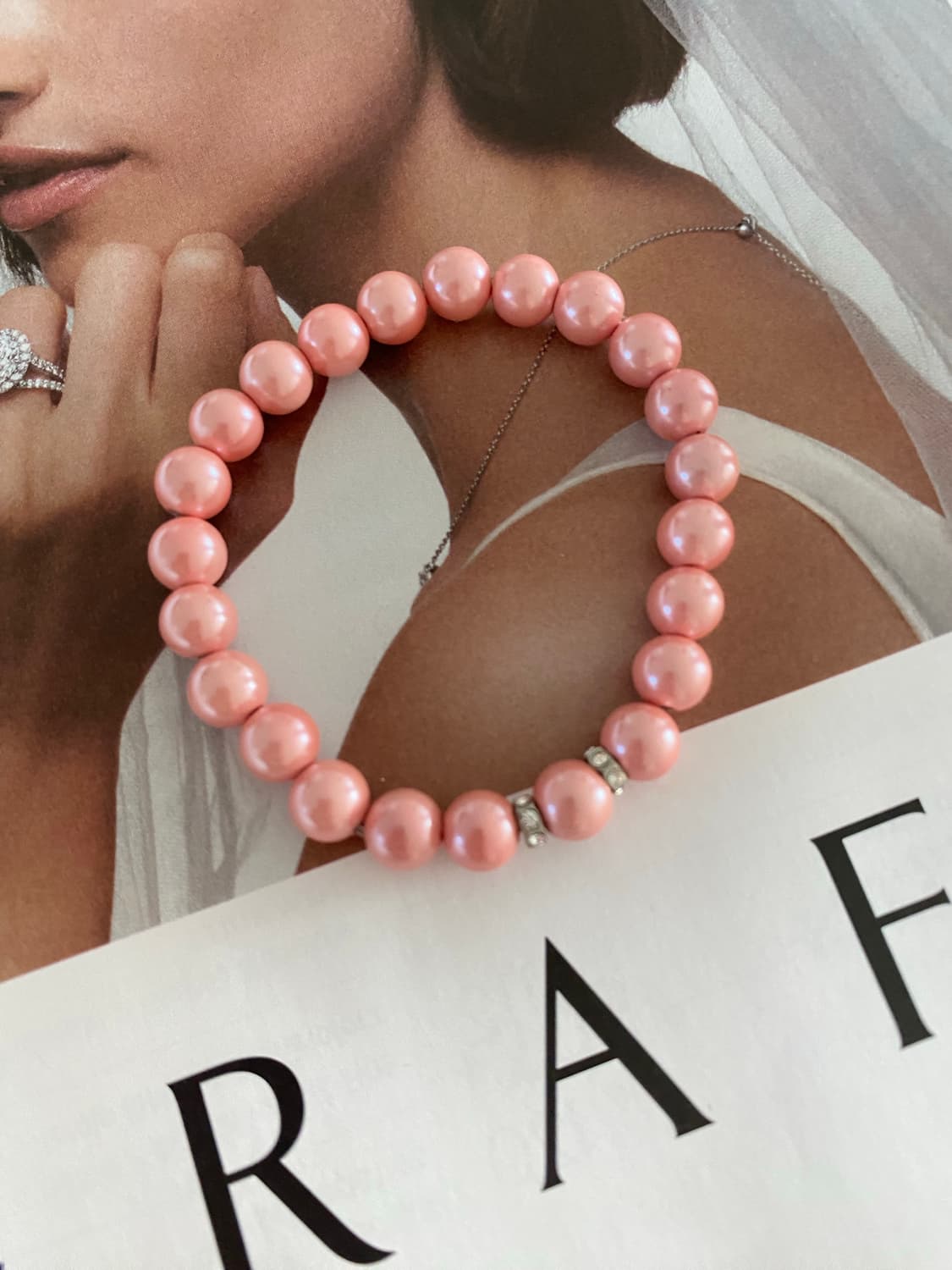 핑크 자석형 진주구슬 팔찌 상품이미지2