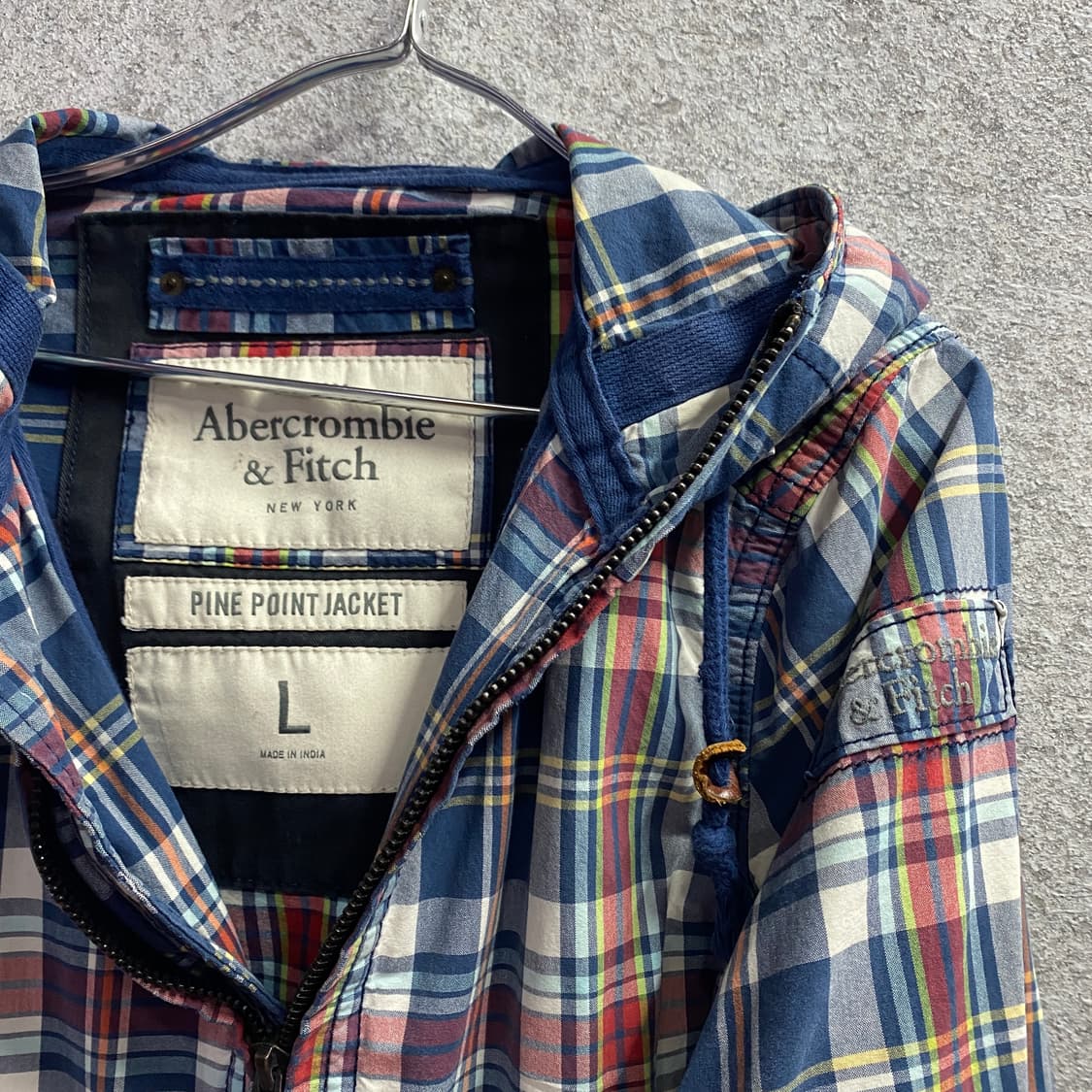 아베크롬비 암로고 파인 포인트 체크 후디드 자켓 B4564  상품이미지3