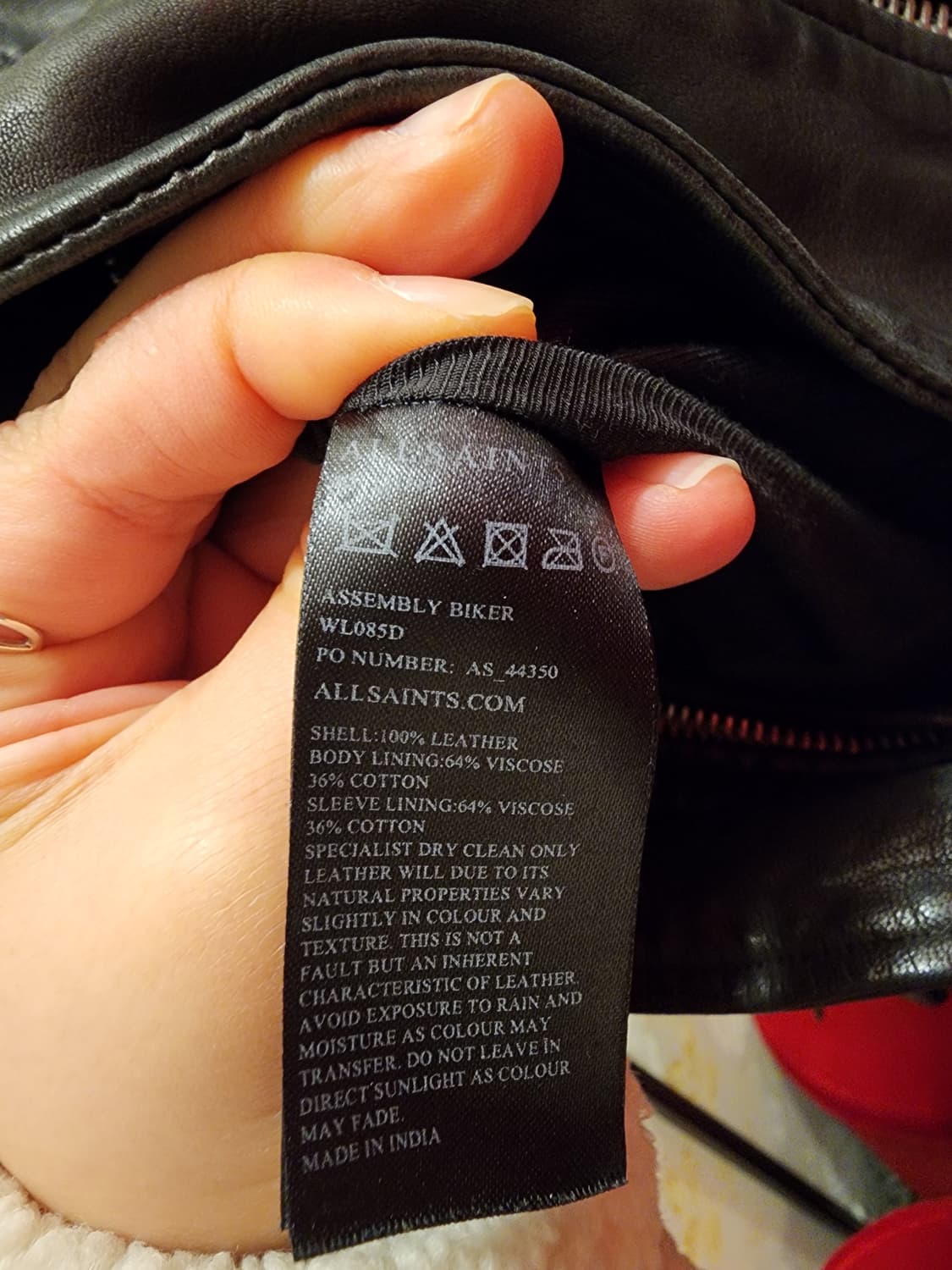 7/14 올세인츠 홀트 바이커 가죽 자켓 85사이즈 상품이미지7