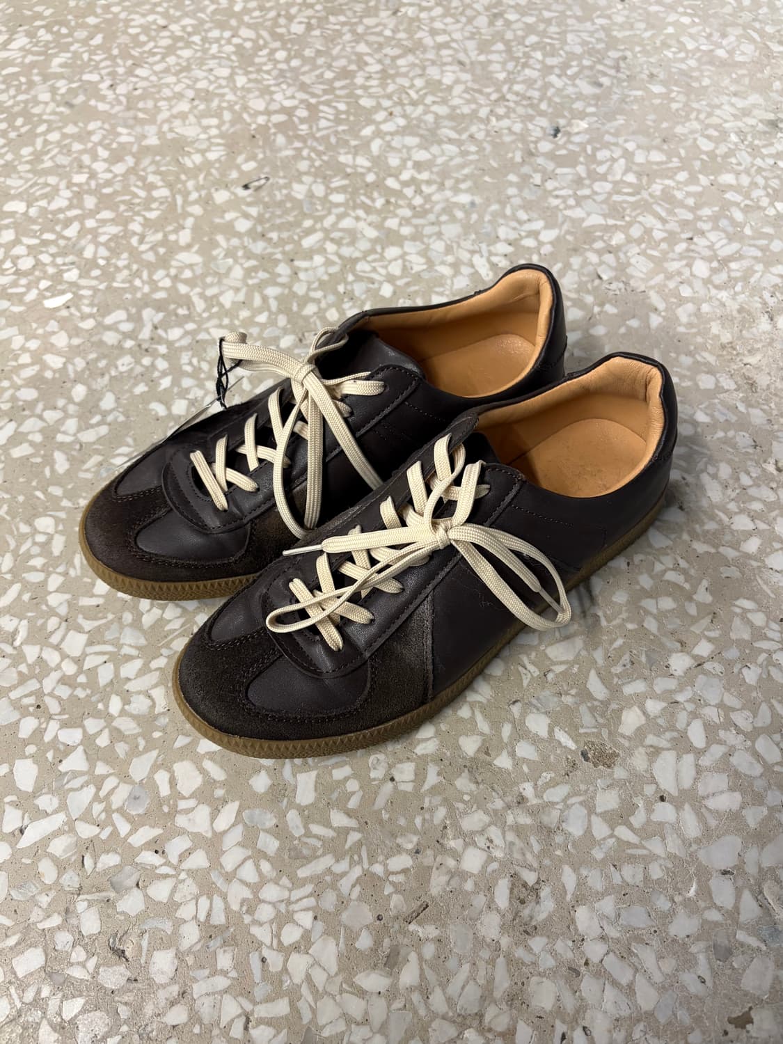 Vintage Chocolate Brown Leather Sneakers 상품이미지2