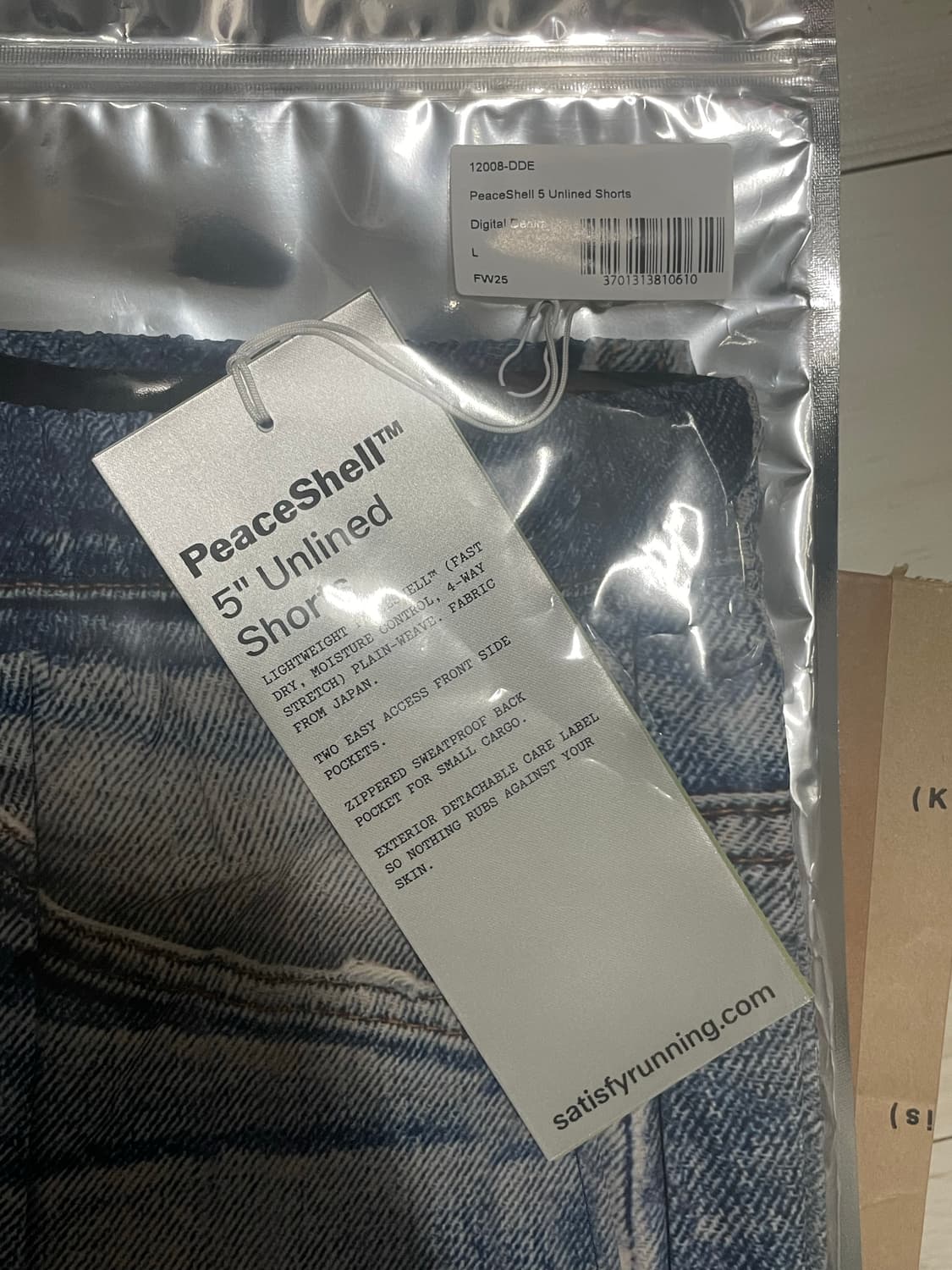 [L] 새티스파이 피스쉘 5인치 언라인드 쇼츠 디지털 데님 상품이미지3