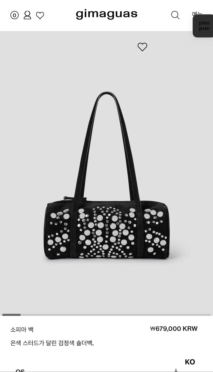 F/ 기마구아스 Sofia 소피아 스터드 백 스웨이드 블랙 상품이미지7