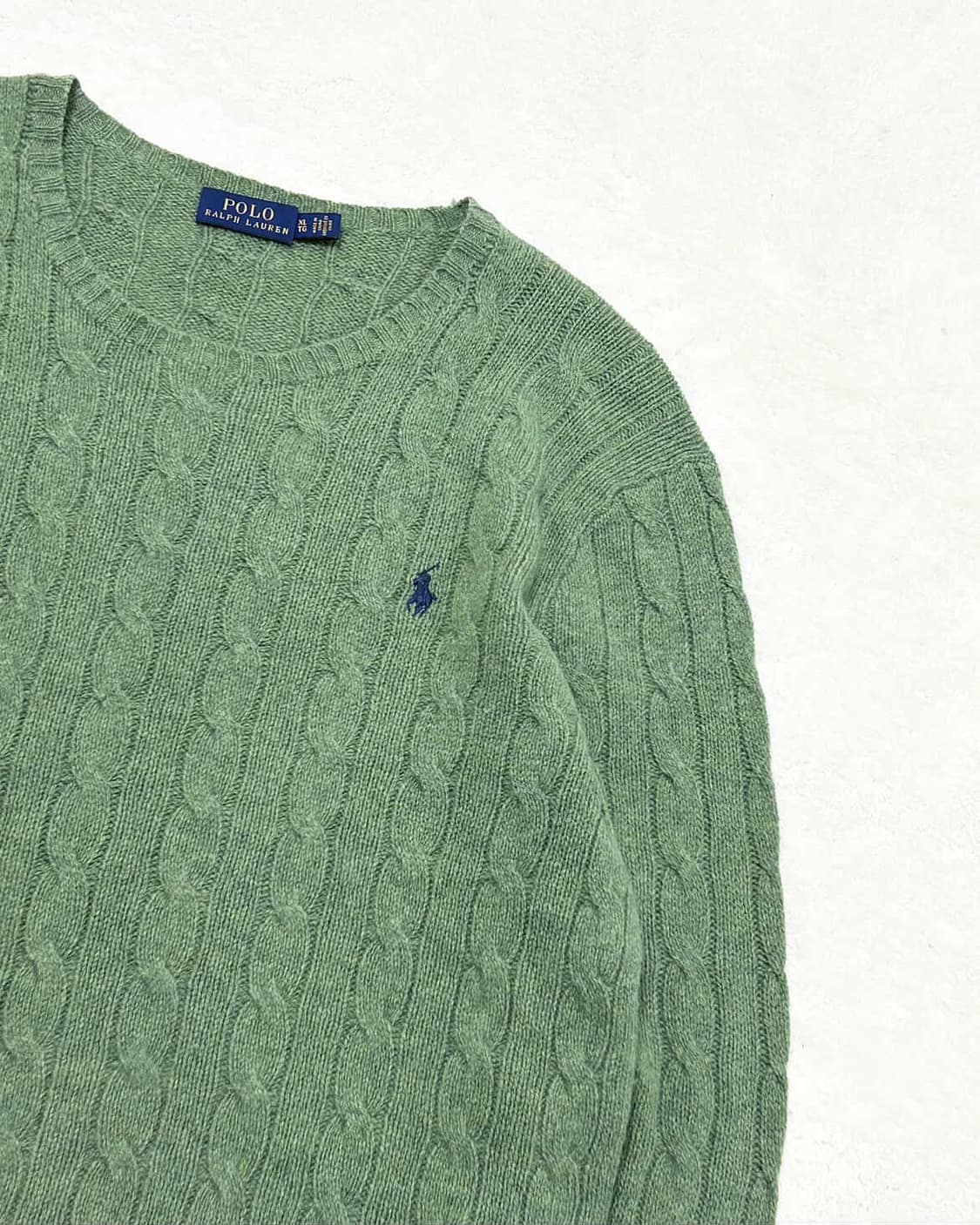 폴로 캐시혼방 말차 케이블니트 상품이미지6