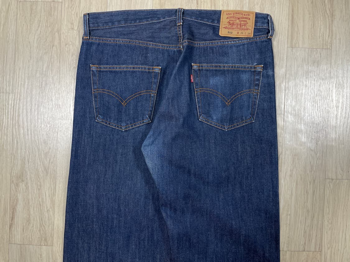 36) 90's 리바이스 512 레귤러핏 진청 데님팬츠 상품이미지8