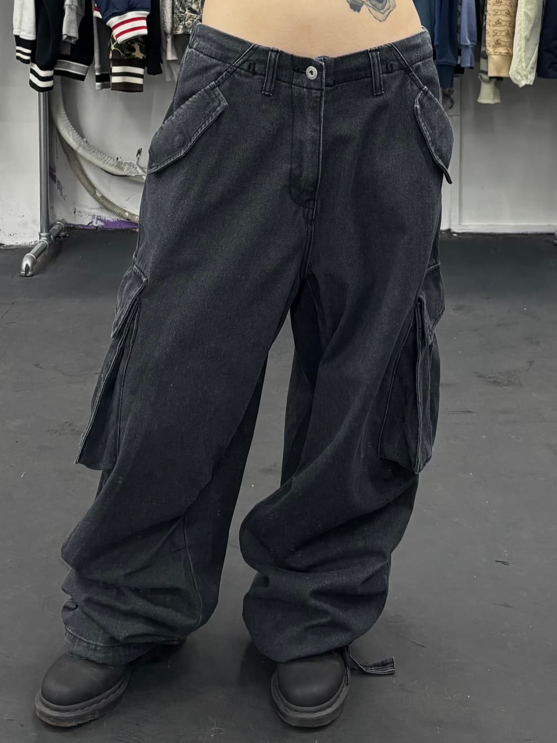 밴딩 와이드 카고팬츠 상품이미지2