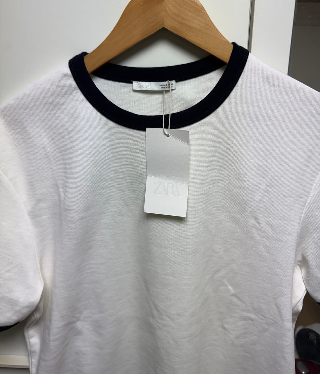 자라 배색 링거티 화이트 M사이즈 상품이미지3