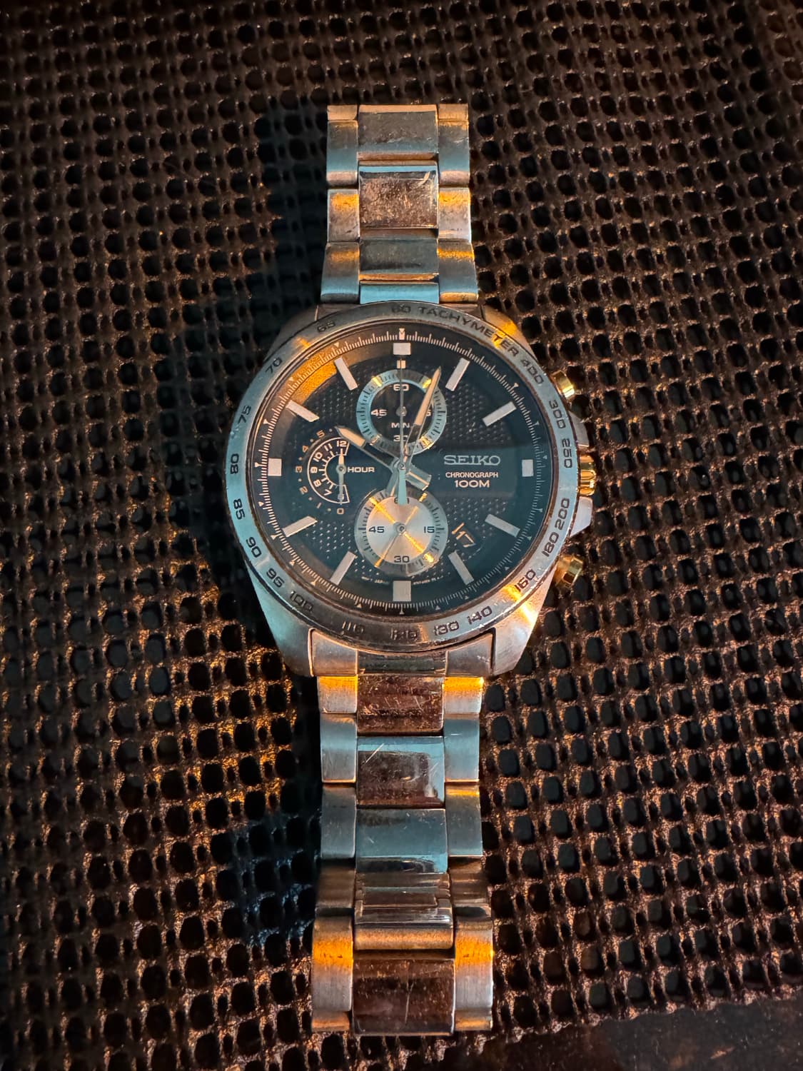 세이코 크로노그래프 메탈 시계 44mm 상품이미지1