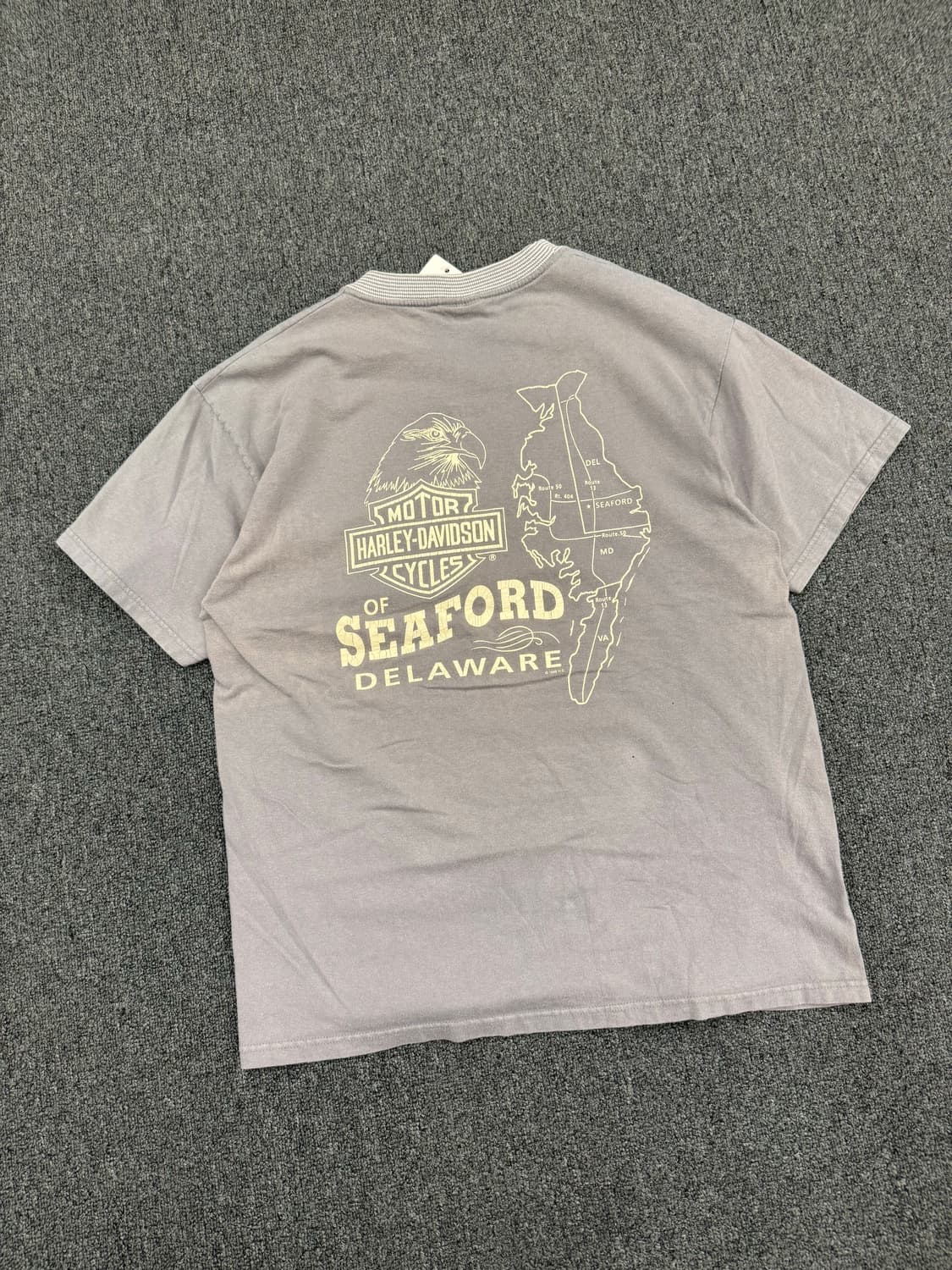 L)90’s할리데이비슨 빈티지 프린팅 Seaford Delaware 반팔 상품이미지5