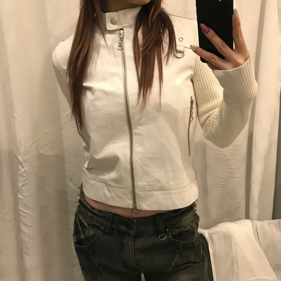 Marella 마렐라 갸루 펑크 레더 자켓 상품이미지2