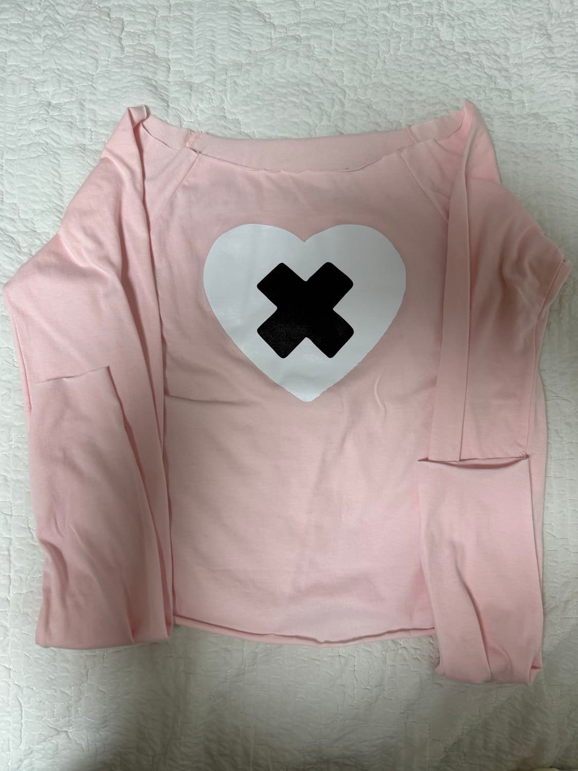 샵페어리 cherish heart cut off t-shirt pink 상품이미지1