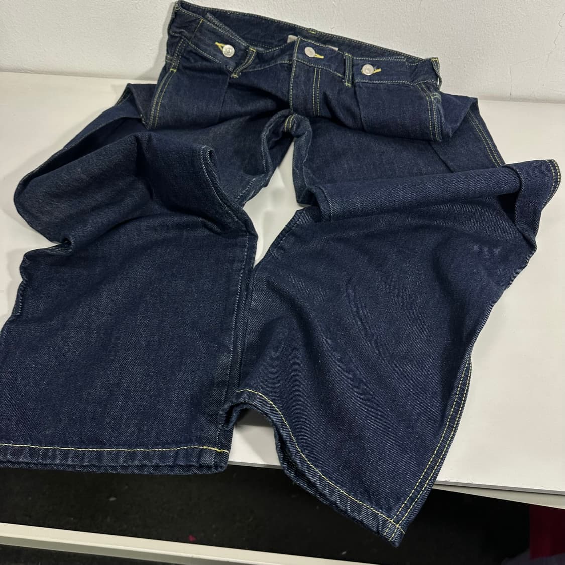 M-L 노앙 하이웨스트 원턱 와일드핏 생지 데님팬츠 상품이미지5