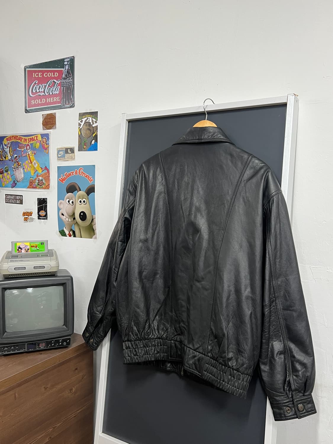 90s' Cow Leather Vintage 빈티지 블루종 소가죽 자켓 상품이미지6