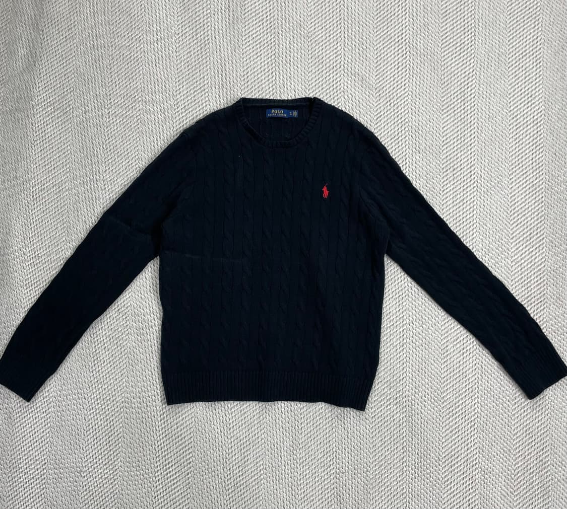 폴로 랄프로렌 블랙 케이블 니트 XL 상품이미지1