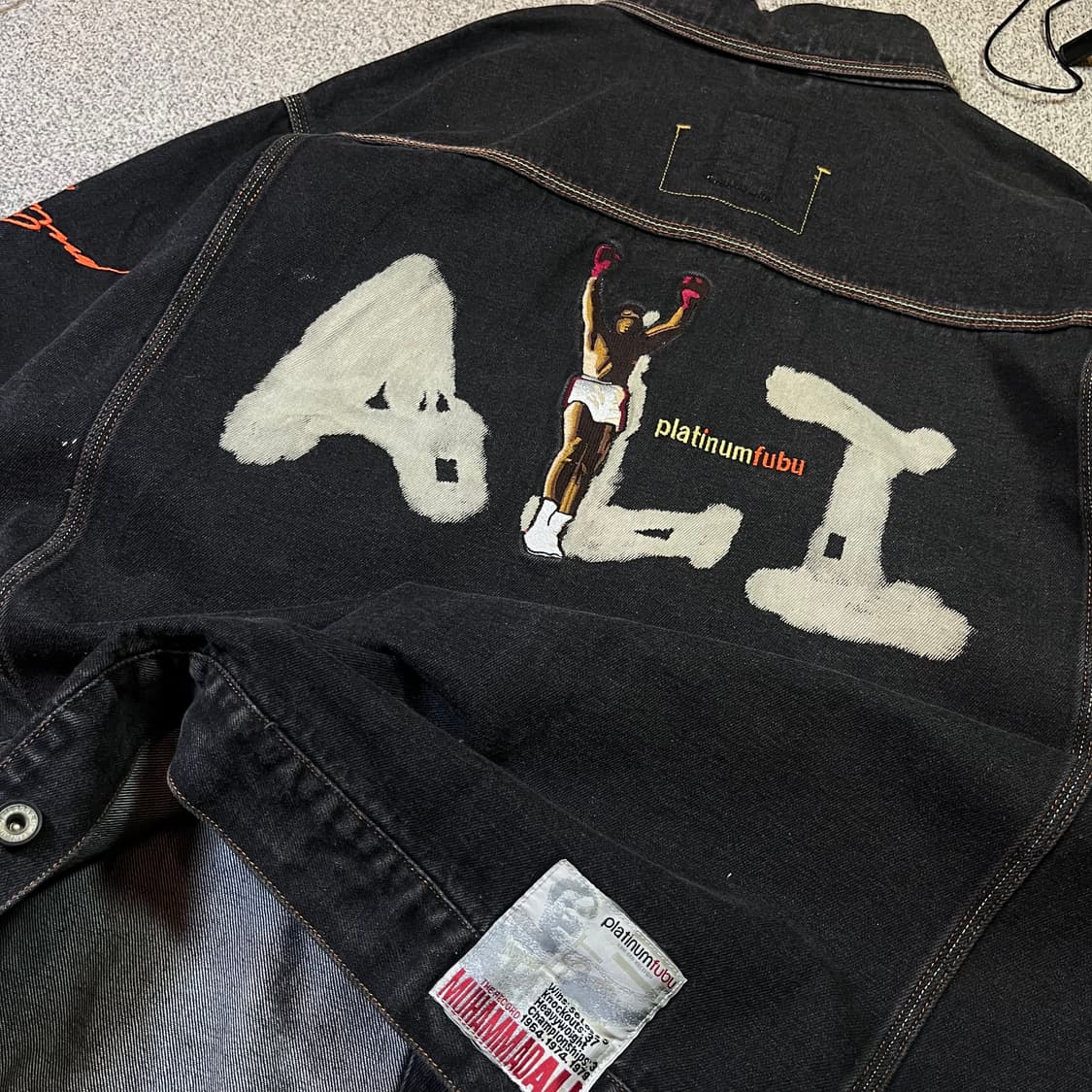 후부 무하마드 알리 올드스쿨 빅로고 데님 자켓 (새 택) 상품이미지3