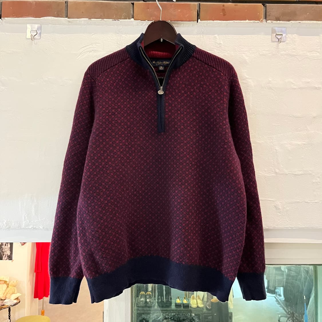 Brooks Brothers 메리노 울 하프집업 니트 XL 상품이미지1