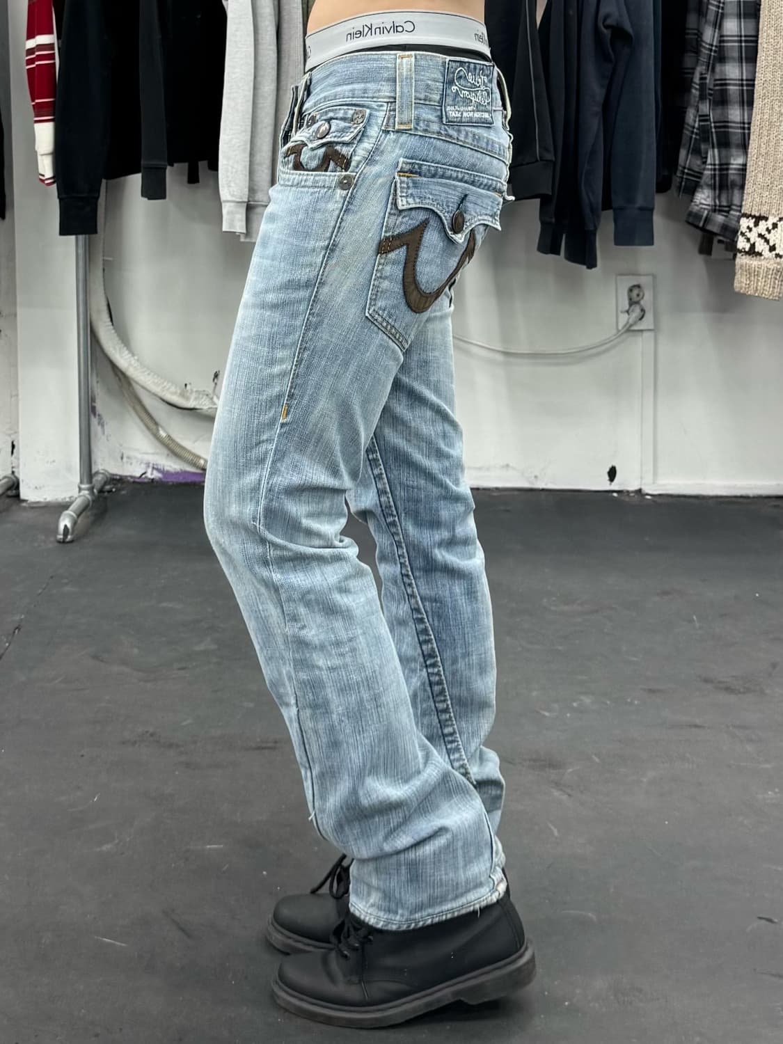 트루릴리전 빅로고 연청 데님 상품이미지4