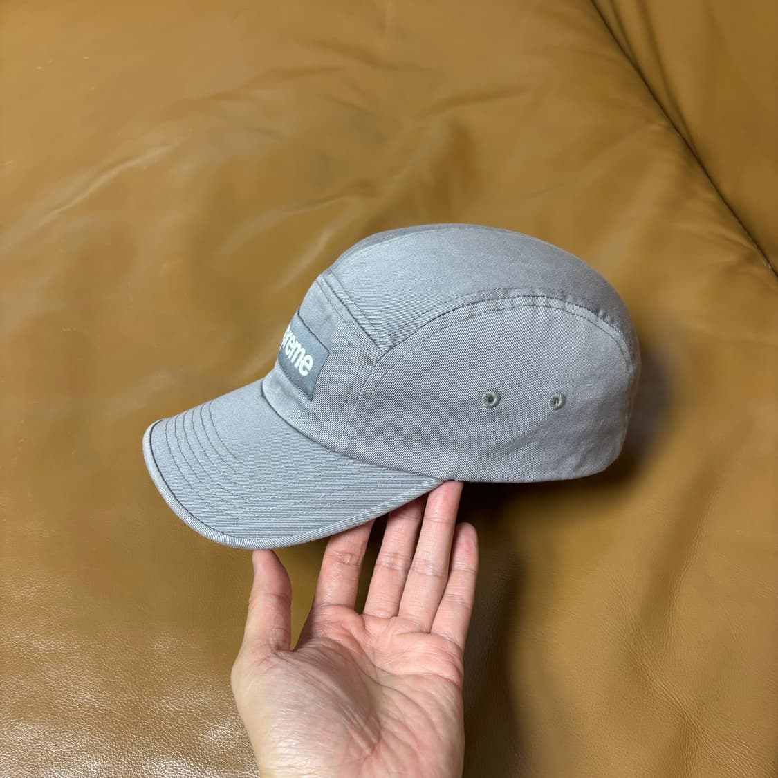 Supreme 슈프리 22ss 워시드 그레이 캠프캡 모자 (Grey) 상품이미지5