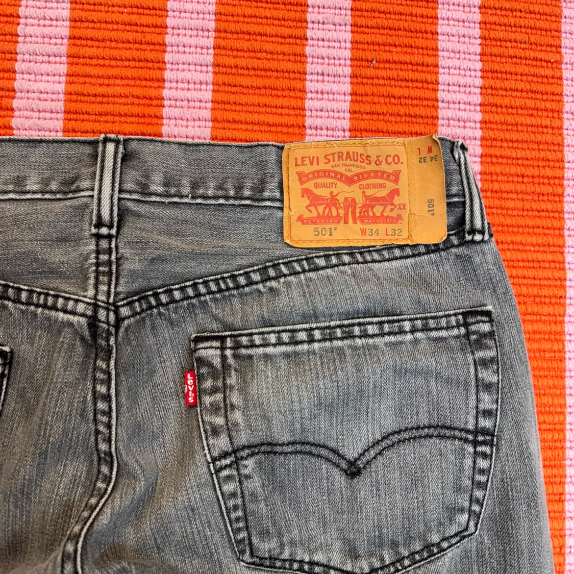 리바이스 501 그레이 스트레이트 진 (34)   상품이미지4
