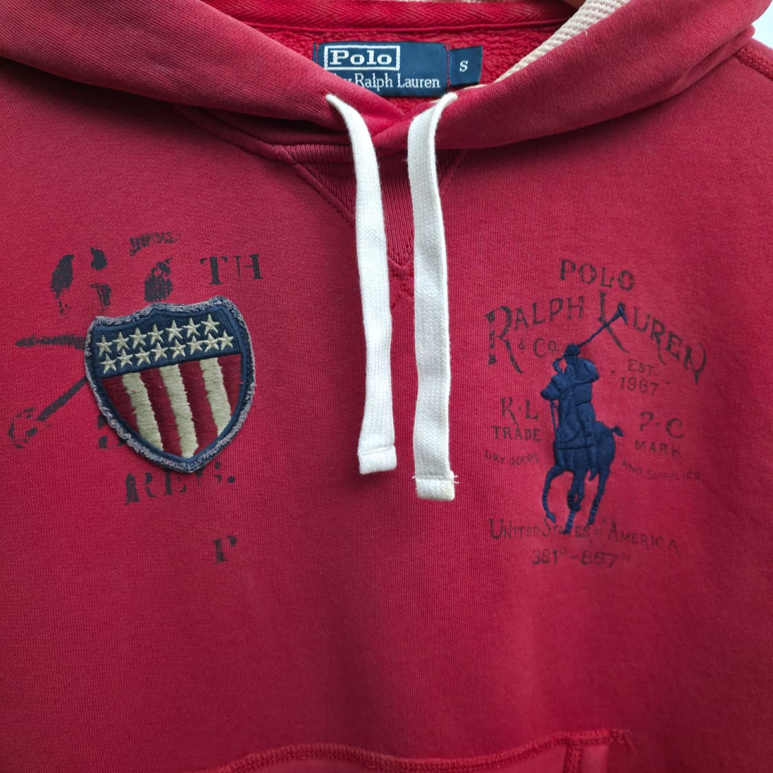 폴로 랄프로렌 빅포니 레드 빈티지 후드티 상품이미지4