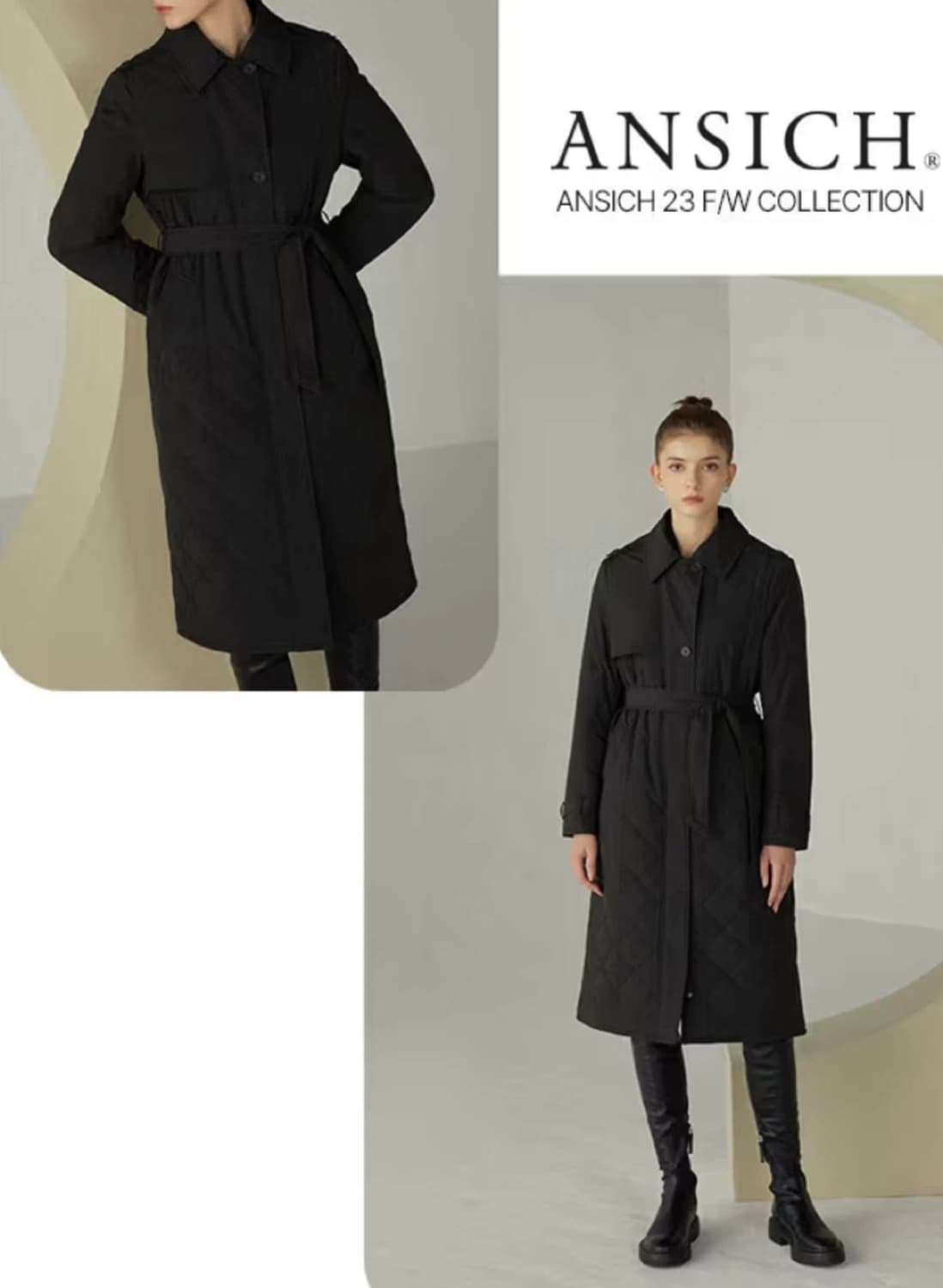 [새상품] 안지크 캐시미어 패딩 트렌치 상품이미지1