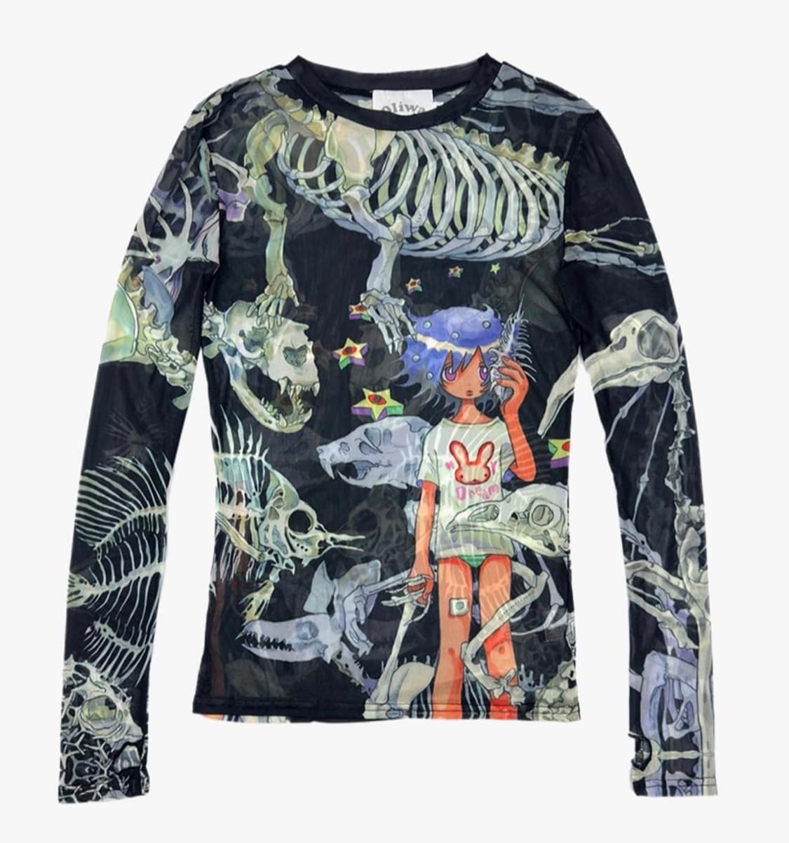 Yumin ha Dream Tattoo Mesh Top - Black 상품이미지1