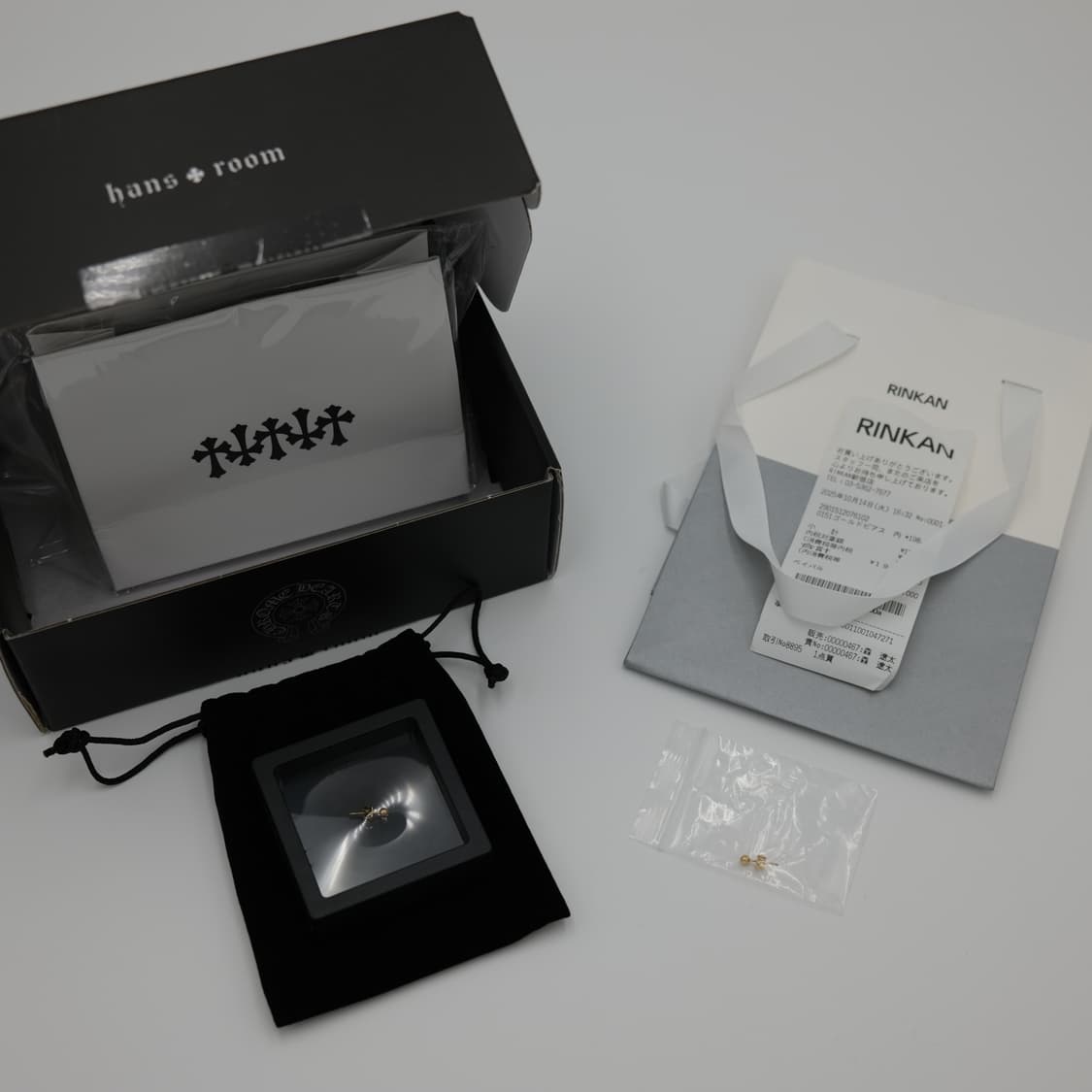 크롬하츠 22k 미니 크로스볼 스터드 이어링 (귀걸이) 상품이미지1