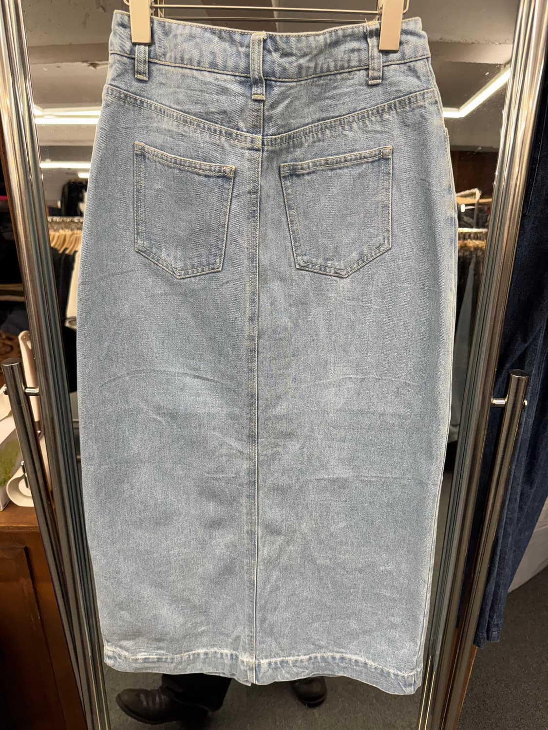 japanese vintage 연청 데님 롱스커트 상품이미지3