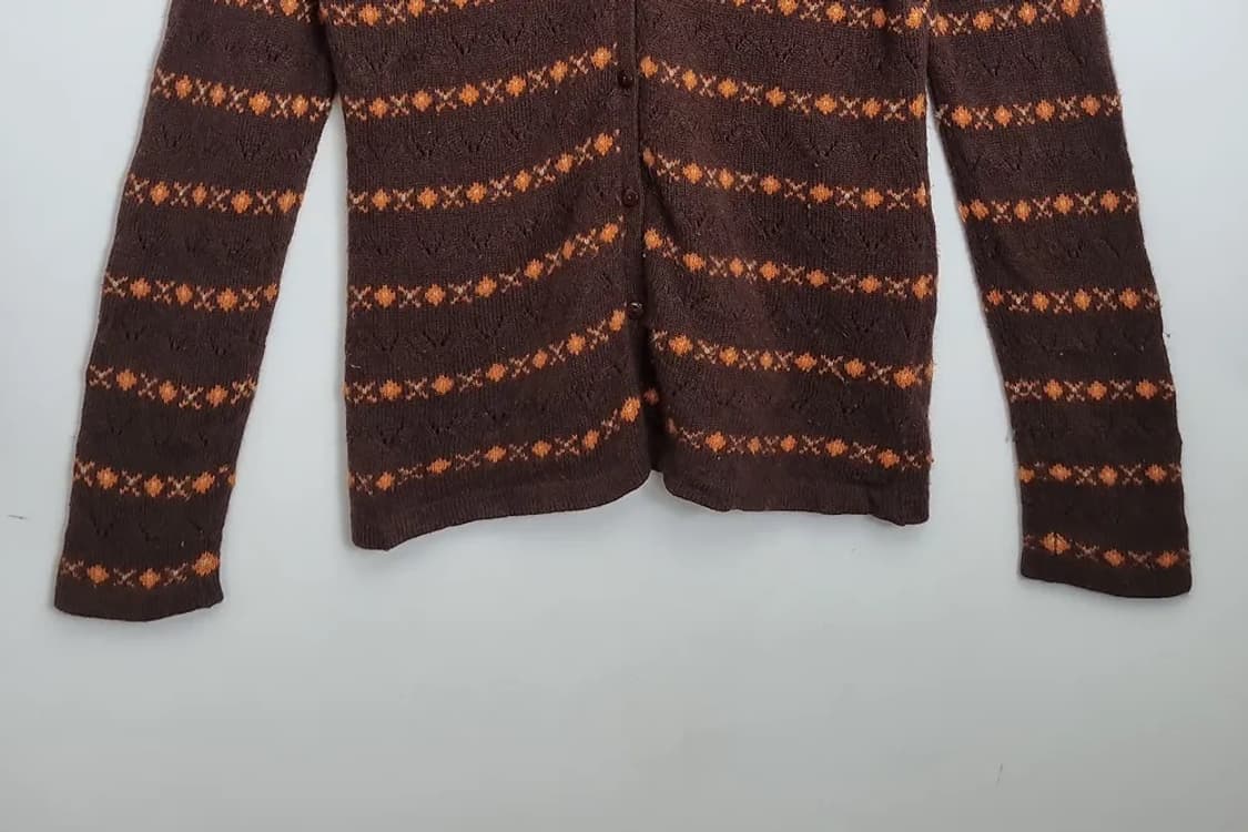 JPN 브라운 빈티지 가디건 울 100% 상품이미지4